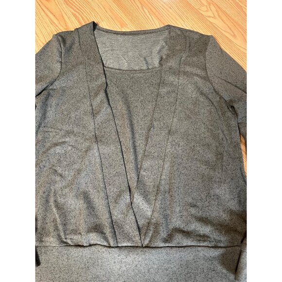 Shein Womens Grey‎ Long Sleeve V-Neck Knit Sweater Size M - Picture 1 of 5